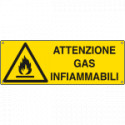 Etichetta adesiva attenzione gas infiammabili EN ISO 7010