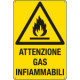 Cartello pericolo attenzione gas infiammabili EN ISO 7010