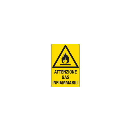 Cartello pericolo attenzione gas infiammabili EN ISO 7010