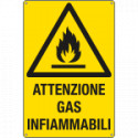 Cartello pericolo attenzione gas infiammabili EN ISO 7010