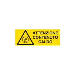 Cartello " attenzione contenuto caldo" EN ISO 7010