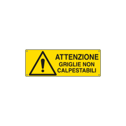 Etichetta adesiva attenzione griglie non calpestabili EN ISO 7010