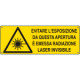 Etichetta ad. pericolo evitare l'esposizione. laser invisibile ENISO7010