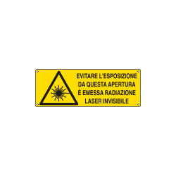 Etichetta ad. pericolo evitare l'esposizione. laser invisibile ENISO7010