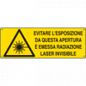 Etichetta ad. pericolo evitare l'esposizione. laser invisibile ENISO7010