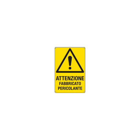 Cartello pericolo fabbricato pericolante EN ISO 7010