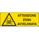 Etichetta adesiva attenzione zona avvelenata EN ISO 7010
