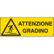 Cartello pericolo attenzione gradino EN ISO 7010