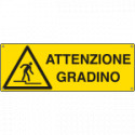 Cartello pericolo attenzione gradino EN ISO 7010