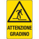 Cartello pericolo attenzione gradino EN ISO 7010
