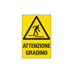 Cartello pericolo attenzione gradino EN ISO 7010