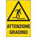 Cartello pericolo attenzione gradino EN ISO 7010
