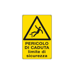 Cartello pericolo pericolo caduta limite EN ISO 7010
