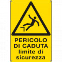 Cartello pericolo pericolo caduta limite EN ISO 7010