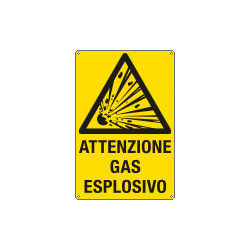 Cartello pericolo attenzione gas esplosivo EN ISO 7010