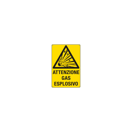 Cartello pericolo attenzione gas esplosivo EN ISO 7010