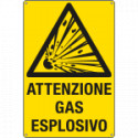 Cartello pericolo attenzione gas esplosivo EN ISO 7010