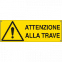 Cartello pericolo attenzione alla trave EN ISO 7010