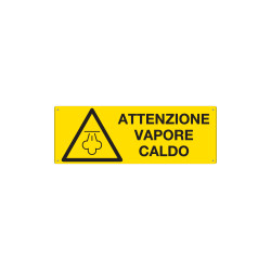 Cartello " attenzione vapore caldo " EN ISO 7010