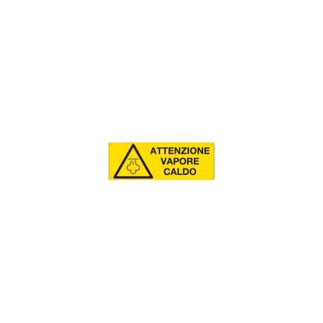 Cartello " attenzione vapore caldo " EN ISO 7010
