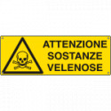 Etichetta adesiva attenzione sostanze velenose EN ISO 7010