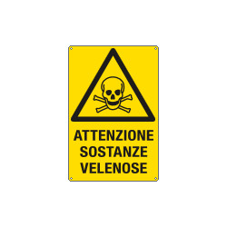 Cartello pericolo attenzione sostanze velenose EN ISO 7010