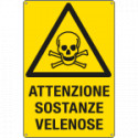 Cartello pericolo attenzione sostanze velenose EN ISO 7010
