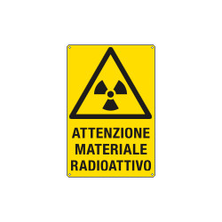 Cartello pericolo attenzione materiale radioattivo EN ISO 7010