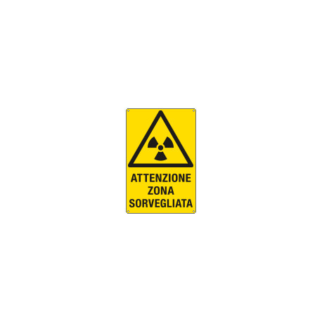 Cartello pericolo attenzione zona sorveglianza EN ISO 7010