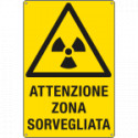 Cartello pericolo attenzione zona sorveglianza EN ISO 7010