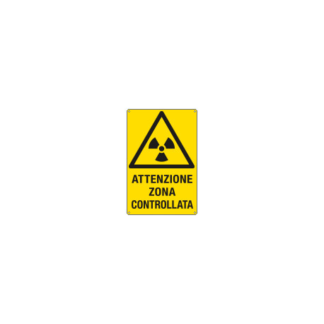Cartello pericolo attenzione zona controllata EN ISO 7010