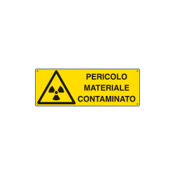 Etichetta adesiva pericolo materiale contaminato EN ISO 7010