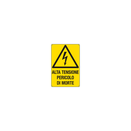 Cartello pericolo alta tensione pericolomorte EN ISO 7010