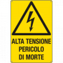 Cartello pericolo alta tensione pericolomorte EN ISO 7010