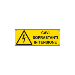 Etichetta adesiva cavi soprastanti in tensione EN ISO 7010