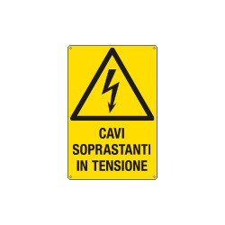 Cartello pericolo cavi soprastanti in tensione EN ISO 7010