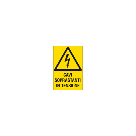 Cartello pericolo cavi soprastanti in tensione EN ISO 7010