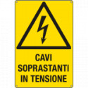 Cartello pericolo cavi soprastanti in tensione EN ISO 7010