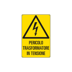 Cartello pericolo trasformatore in tensione EN ISO 7010