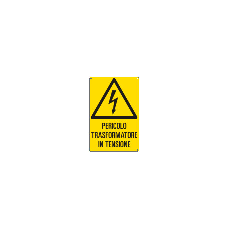 Cartello pericolo trasformatore in tensione EN ISO 7010