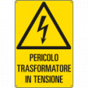 Cartello pericolo trasformatore in tensione EN ISO 7010