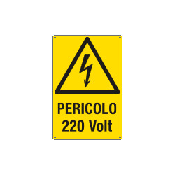 Cartello pericolo 220 Volt. EN ISO 7010