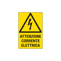Cartello pericolo attenzione corrente elettrica EN ISO 7010