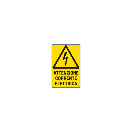 Cartello pericolo attenzione corrente elettrica EN ISO 7010
