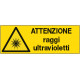 Cartello pericolo Attenzione raggi ultravioletti EN ISO 7010