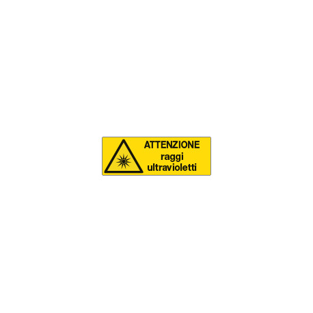Cartello pericolo Attenzione raggi ultravioletti EN ISO 7010