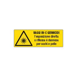 Cartello pericolo Raggi uv-c germicidi EN ISO 7010