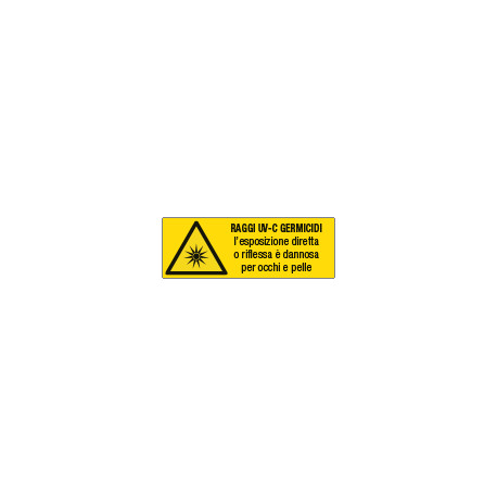 Cartello pericolo Raggi uv-c germicidi EN ISO 7010