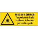 Cartello pericolo Raggi uv-c germicidi EN ISO 7010