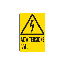 Cartello pericolo alta tensione volt. . . . EN ISO 7010